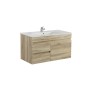 Berge Ensuite White Oak Wall Hung 750 Vanity Cabinet Only